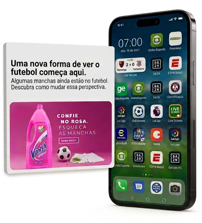 Mockup de notificação push da campanha Vanish