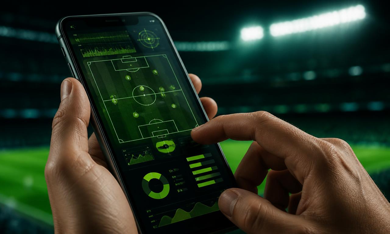 Aplicativo esportivo com dados de uma partida de futebol